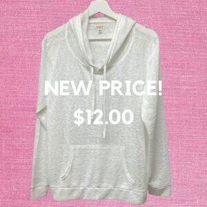 NOW $12.00 (WAS $26) - Women's Light Weight White Hoodie - Oversized L
